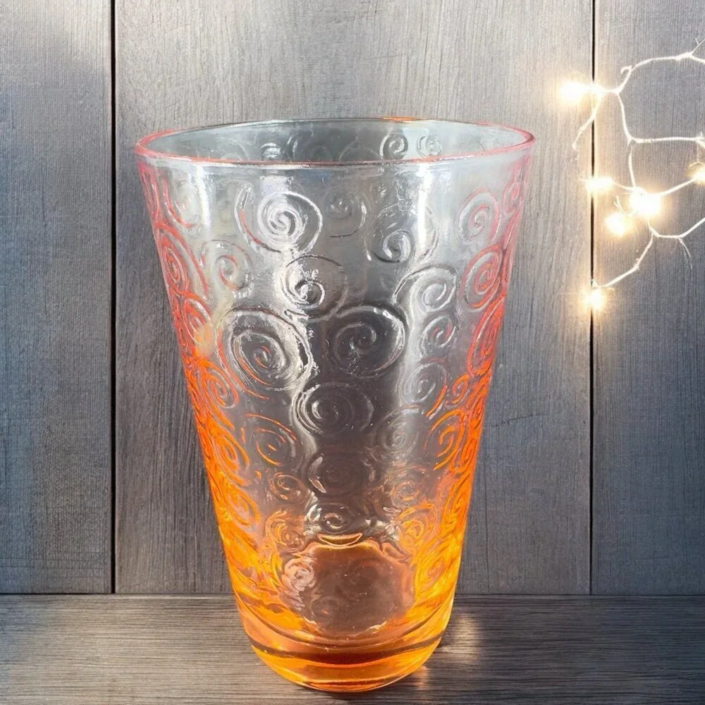 Libby Pink Galaxy Glasses Atomic Drinking Glasses Highball Tumbler Set 2 Vintage